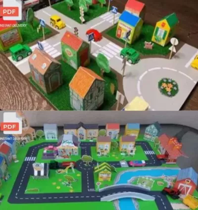 Mini City - Complete 3D Paper School Model City - PDF