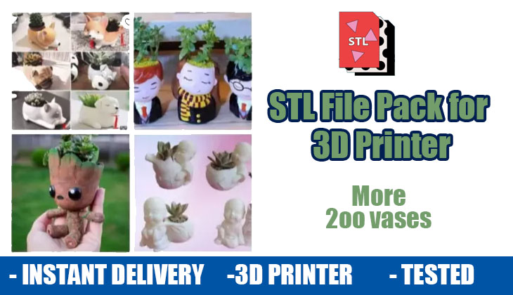 25988Promotion – STL File Pack for 3D Printer + 200 Little Vases